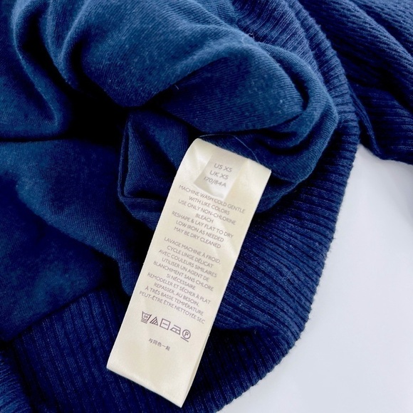 Free People Women Cuddle Bubble Mixed Knit Top Dark Navy Blue Size XS oversized - Picture 13 of 15